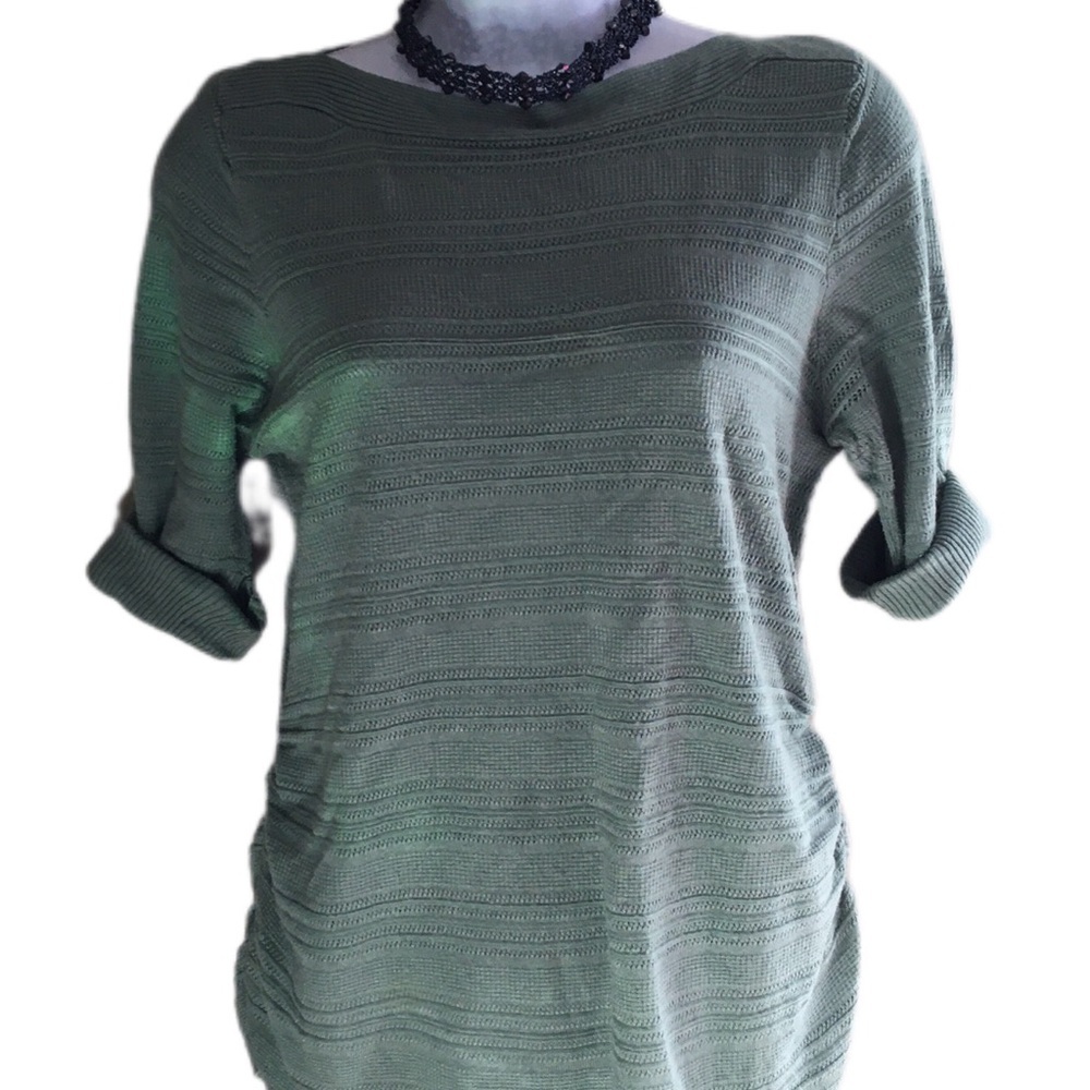 Green Textured Knit Top